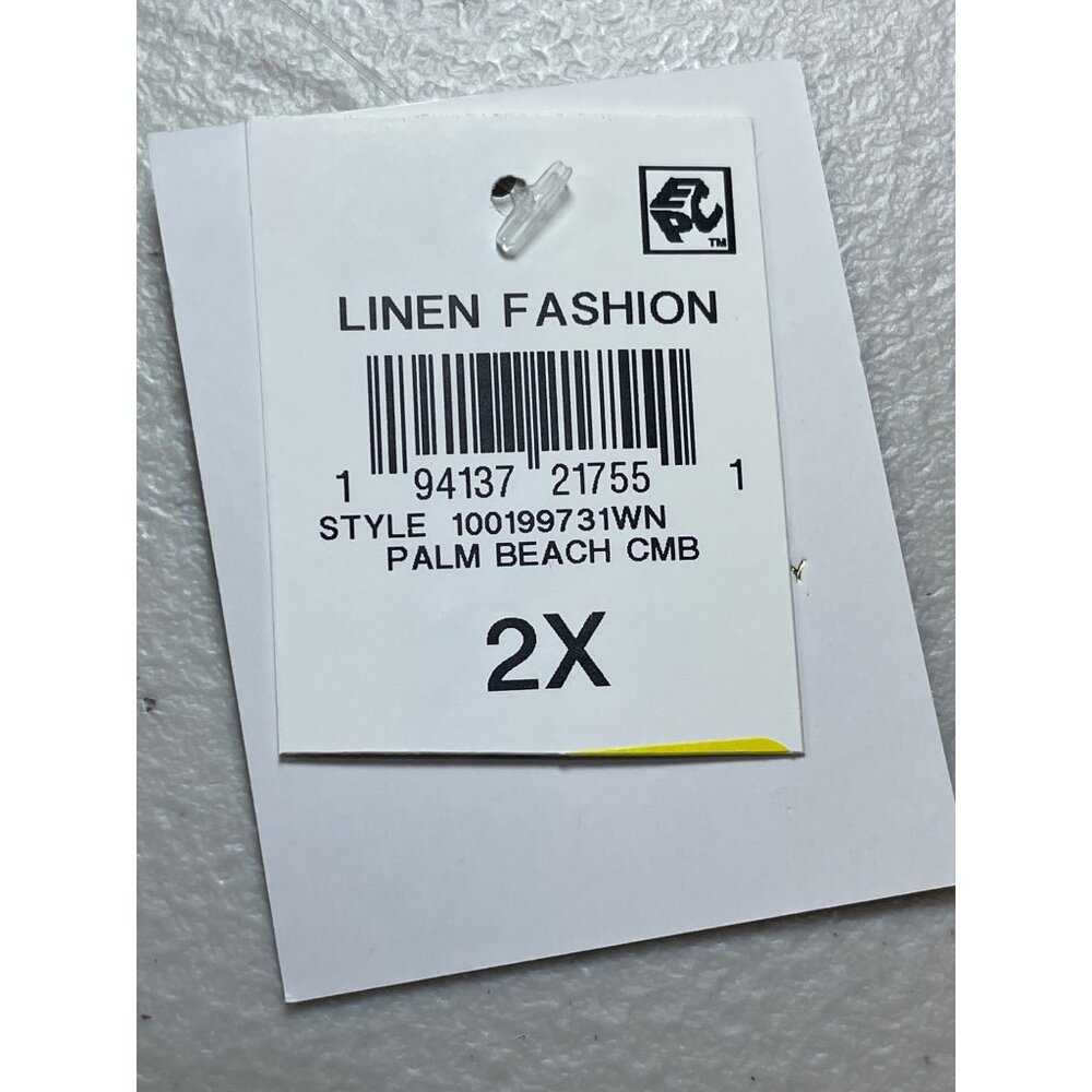Charter Club 2X Linen Blend Tank Top With Flamingo & Palm Print - Picture 8 of 11